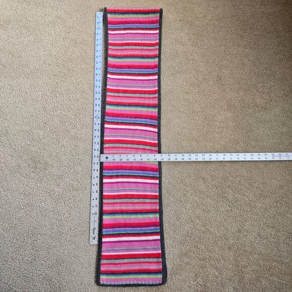Striped Cashmere knit scarf colorful multicolor - Picture 6 of 9